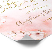 Roze Vlinder Baby shower Welkom Poster (Hoek)