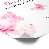 Roze Vlinder Baby Shower Welkom Poster (Hoek)