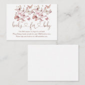 Roze vlinder Baby showers boeken voor Baby Informatiekaartje (Voorkant / Achterkant)