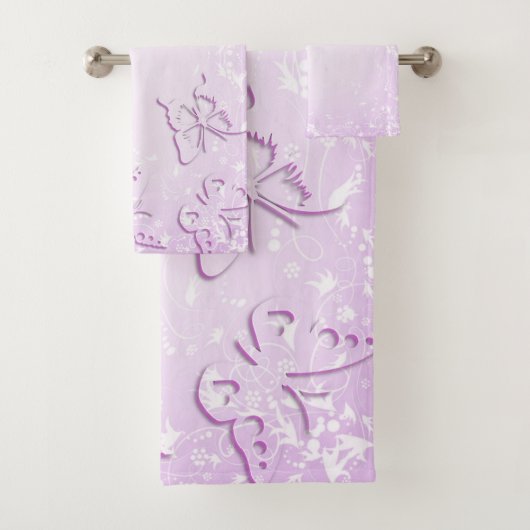 Roze vlinder bad handdoek (Insitu)