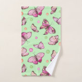 Roze Vlinder Badhanddoek Set Bad Handdoek (Handdoek)