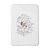 Roze Vlinder Badmat met Rozen (Voorkant Verticaal)