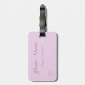 roze vlinder bagagelabel (Achterkant verticaal)