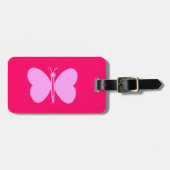 roze vlinder bagagelabel (Voorkant horizontaal)