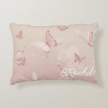  Roze vlinder bas mitzva gooikussen