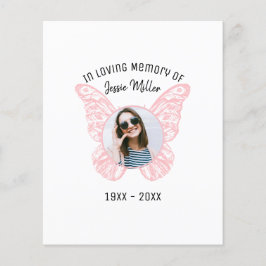 Roze vlinder | Begroting Fotoherdenkingsuitnodigin