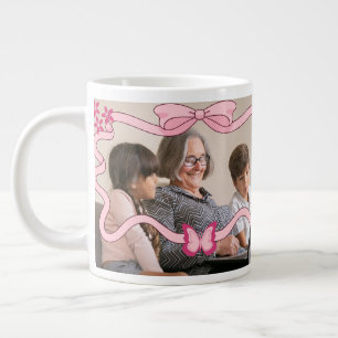 Roze vlinder beste oma en kleinkinderen grote koffiekop