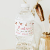 Roze vlinder Birthday Party Favor Water Bottle L Waterfles Etiket