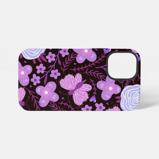 Roze vlinder bloem iPhone hoesje (Achterkant horizontaal)