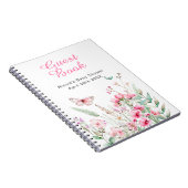 Roze Vlinder Bloem Lentebaby Shower Notitieboek (Rechterzijde)