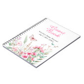 Roze Vlinder Bloem Lentebaby Shower Notitieboek (Linkerzijde)