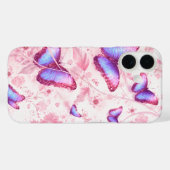 Roze vlinder bloem telefoonhoesje. Case-Mate iPhone case (Achterkant (horizontaal))