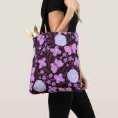 Roze vlinder bloem tote bag (Dichtbij)