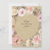 Roze Vlinder Bloemen Waterverf Krans Baby Meisje Kaart (Achterkant)