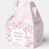 Roze Vlinder Bloemen Zomer Meisje Verjaardag Groot Bedankdoosjes (Voorkant)