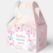 Roze Vlinder Bloemen Zomer Meisje Verjaardag Groot Bedankdoosjes (Achterkant)