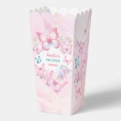 Roze Vlinder Bloemen Zomer Meisje Verjaardag Popco Bedankdoosjes (Achterkant)