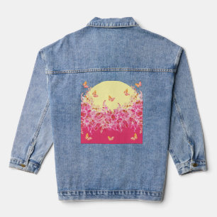 Roze Vlinder Bloemendеним Jasje Denim Jacket