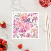 roze vlinder bloemig servet (Insitu)