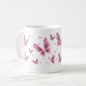 Roze Vlinder Bloemige Mok (Voorkant links)