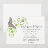 Roze Vlinder Bloemige Oefenavond Eetgelegenheid Ui Kaart (Voorkant / Achterkant)