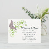 Roze Vlinder Bloemige Oefenavond Eetgelegenheid Ui Kaart (Staand voorkant)