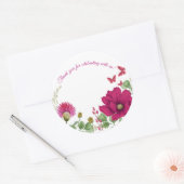 Roze vlinder & bloemige watercolor sticker (Envelop)