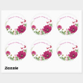 Roze vlinder & bloemige watercolor sticker (Vel)