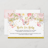 Roze vlinder Boeken voor Baby kaart (Voorkant / Achterkant)