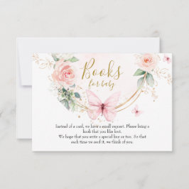 Roze vlinder Boeken voor baby kaart