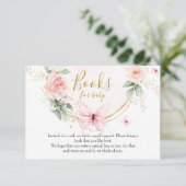 Roze vlinder Boeken voor baby kaart (Staand voorkant)
