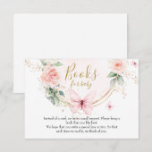 Roze vlinder Boeken voor baby kaart (Voorkant / Achterkant)