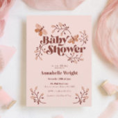 Roze Vlinder Boho Baby Shower Kaart