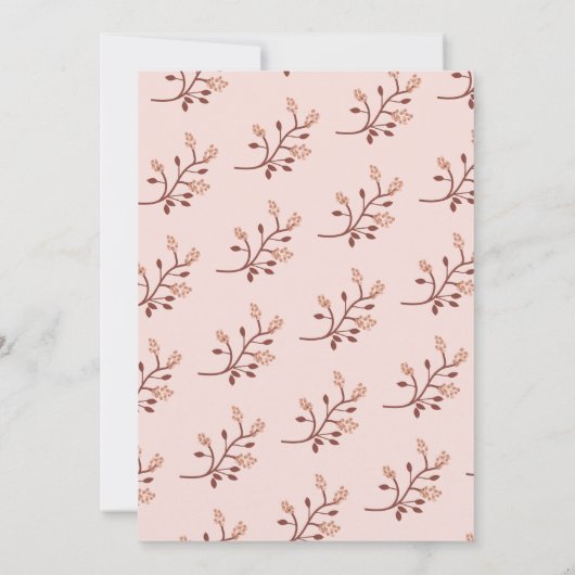 Roze Vlinder Boho Baby Shower Kaart (Achterkant)