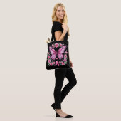 Roze Vlinder Borstkanker Awareness Lint Tote Bag (Op model)