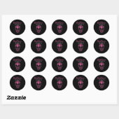 Roze vlinder Borstkanker Hallo Ronde Sticker (Vel)