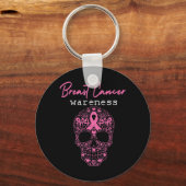 Roze vlinder Borstkanker Hallo Sleutelhanger (Voorkant)