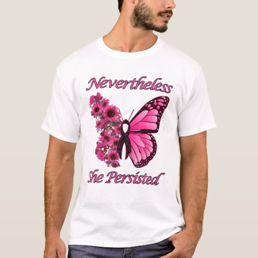 Roze vlinder borstkanker Toch verdient ze T-shirt (Voorkant)
