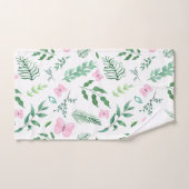 Roze Vlinder Botanische groen Waterverf Bad Handdoek (Handdoek)