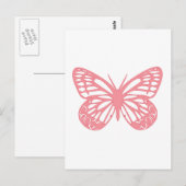 Roze vlinder briefkaart (Voorkant / Achterkant)