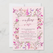 Roze Vlinder Bruidsfeest  Kaart (Voorkant)