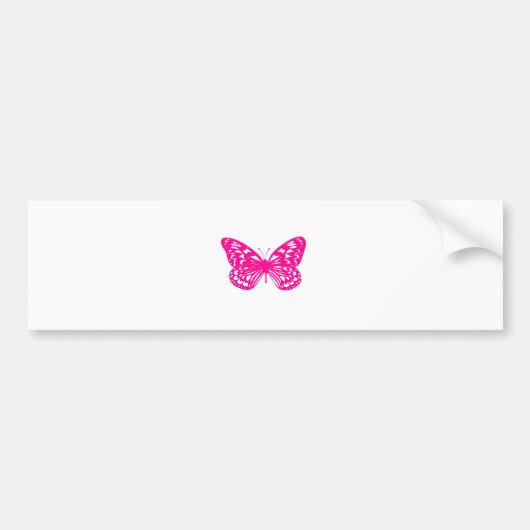 Roze vlinder bumpersticker (Voorkant)