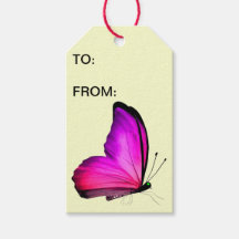 Roze vlinder cadeau Labels