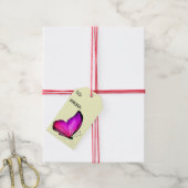 Roze vlinder cadeau Labels Cadeaulabel (Met Touw)