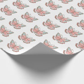 Roze vlinder cadeaupapier (Hoek)