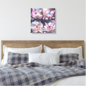 Roze vlinder canvas afdruk (Insitu (Slaapkamer))