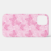 Roze vlinder Case-Mate iPhone case (Achterkant (horizontaal))