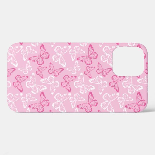 Roze vlinder Case-Mate iPhone case (Achterkant (horizontaal))