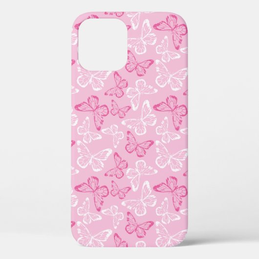 Roze vlinder Case-Mate iPhone case (Achterkant)