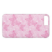 Roze vlinder Case-Mate iPhone case (Achterkant (Horizontaal))